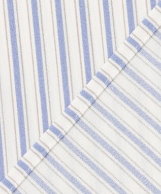 ANY SIS S 【洗える】フリルネックスタンド ブラウス ブルーストライプ