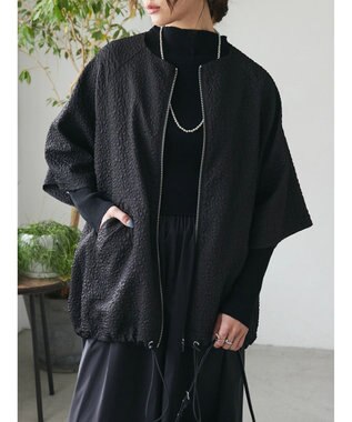 Green Parks AnriettMusee フロントジップジャガードブルゾン Black