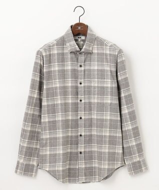 JOSEPH ABBOUD 【オーガニックコットン】ビッグチェック フランネルシャツ ライトグレー系4