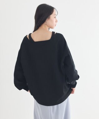 earth music&ecology ディープＶネックプルオーバー Black