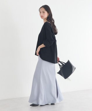 earth music&ecology ディープＶネックプルオーバー Black