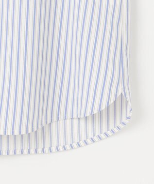 ANY SIS 【洗える】フリルネックスタンド ブラウス ブルーストライプ
