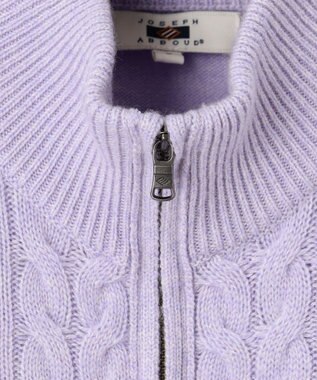 JOSEPH ABBOUD 【キングサイズ・暖か/軽量】カシミヤブレンド ハーフジップ ニット ライラック系