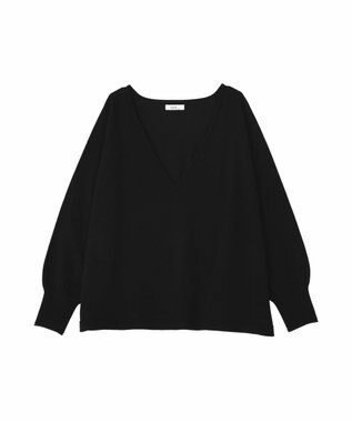 earth music&ecology ディープＶネックプルオーバー Black