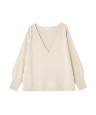 earth music&ecology ディープＶネックプルオーバー Beige