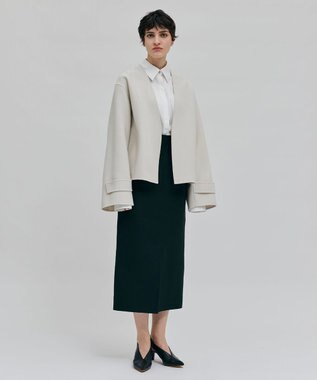 BEIGE， GRASSE / リバーウールクロップドコート Ecru