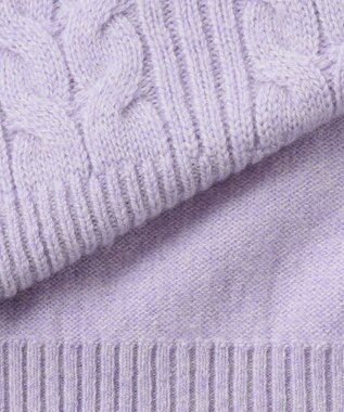 JOSEPH ABBOUD 【キングサイズ・暖か/軽量】カシミヤブレンド ハーフジップ ニット ライラック系