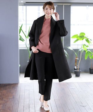 Tiaclasse 【洗える】モックネックポインテルニットトップス ピンク