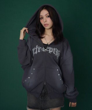 WEGO 【ユニセックス着用ITEM】グラフィックZIPパーカー スミクロ