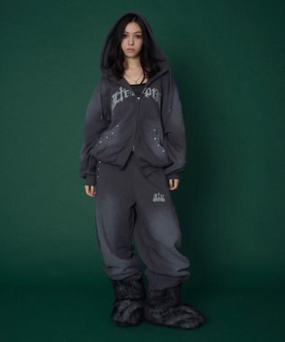 WEGO 【ユニセックス着用ITEM】グラフィックZIPパーカー スミクロ