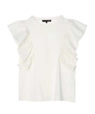 Green Parks ・ＳＵＧＡＲ　ＳＰＯＯＮ＜ＣＯＯＬ＞ラッフルスリーブＴＥＥ Off White