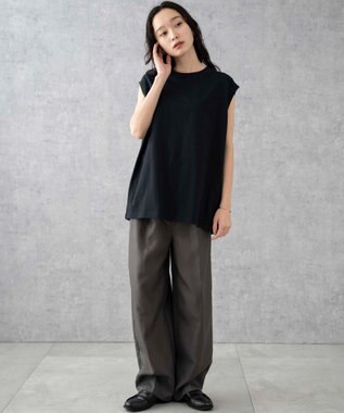 WEGO 【5色3サイズ展開/ユニセックス着用ITEM/洗える/綿100%】スリーブレスコットンT ブラック