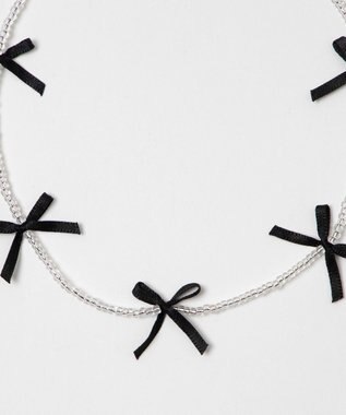 WEGO Lビーズサテンリボンネックレス 柄1