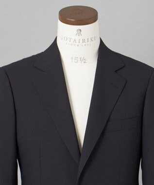 GOTAIRIKU オールシーズン対応【御幸毛織】WOOL×SOLOTEX ストレッチスーツ（ブラックストライプ） ブラック系1