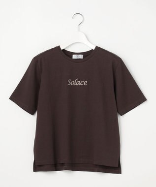 J.PRESS LADIES S 刺繍ロゴ Tシャツ ダークブラウン系