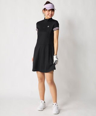 FILA GOLF／marie claire 【FILA GOLF】ハーフジッププリーツワンピース ブラック