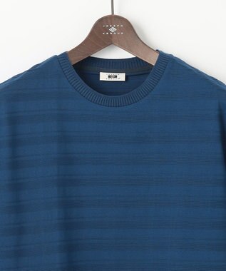 JOSEPH ABBOUD 【オーガニックコットン使用・日本素材】リンクスボーダー Tシャツ ダルブルー系