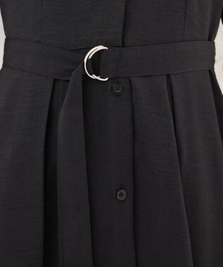 Tiaclasse 【洗える】開襟シャツワンピース ブラック