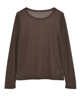 earth music&ecology クルーネックシアーテレコプルオーバー Brown
