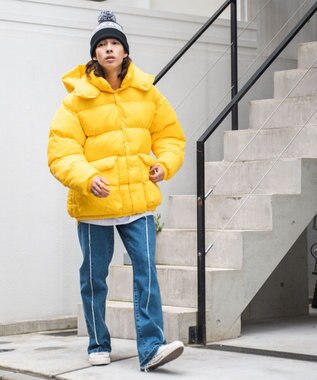 WEGO カラーナイロンパテッドブルゾン イエロー