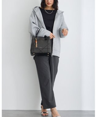 MioFIRANO カジュアルシッククロスラインハンドバッグ 2WAY チャーム付き　FIRANO フィラノ DARK GRAY