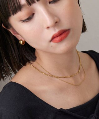 Phoebe 【金属アレルギー対応】ワンタッチワイドフープミニピアス(片耳)/サージカルステンレス ゴールド ゴールド