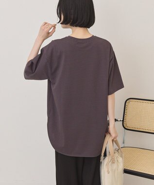 AMERICAN HOLIC 裾ラウンドＴシャツ Border Navy