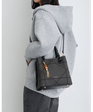 MioFIRANO カジュアルシッククロスラインハンドバッグ 2WAY チャーム付き　FIRANO フィラノ DARK GRAY