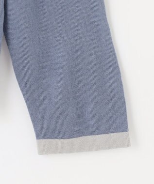 J.PRESS LADIES 【洗える】トリムツイン ニット サックスブルー系