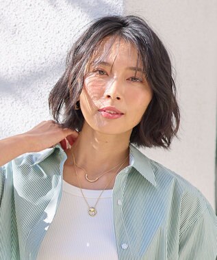 ANY モチーフレイヤード風ネックレス ゴールド系