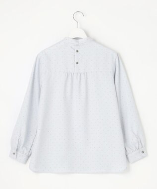 J.PRESS LADIES 【洗える・吸水速乾】 ライトアムンゼンドットPT リボン ブラウス サックスブルー系5