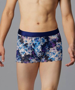 WACOAL MEN WACOAL MEN 【レースボクサー】 ボクサーパンツ フロント快適グラマラス 通気性 スカラ始末(裾部分) 前閉じ レース 下着 メンズ WT3826 /ワコールメン ブルー