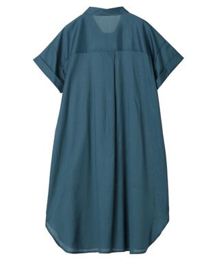 Green Parks ミディ丈半袖シャツワンピース Green