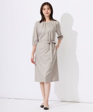 J.PRESS LADIES S 【セットアップ対応・洗える・UVケア・速乾】 OXIJEWELストレッチ ワンピース ベージュ系