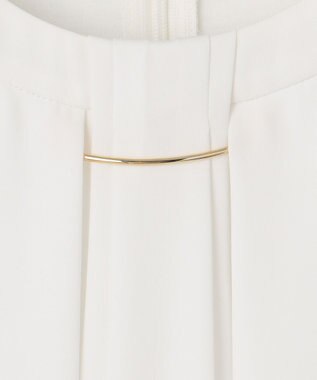 23区 【洗える】シルキーデシン タックデザイン カットソー ホワイト系