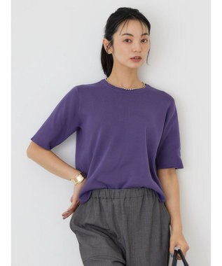 AMERICAN HOLIC ５分袖ニットプルオーバー Purple