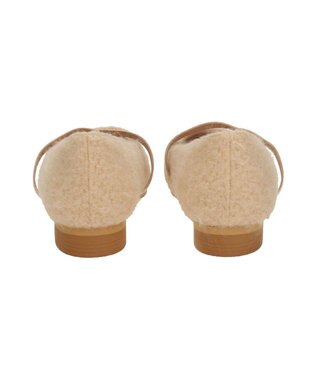 Bridget Birkin 【Bridget Birkin】エラスティックバンドもこもこスクエアバレエシューズ ベージュ
