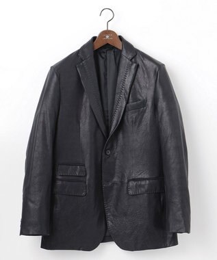 JOSEPH ABBOUD 【キングサイズ・スペインラム使用】 ナチュラルレザージャケット ネイビー系