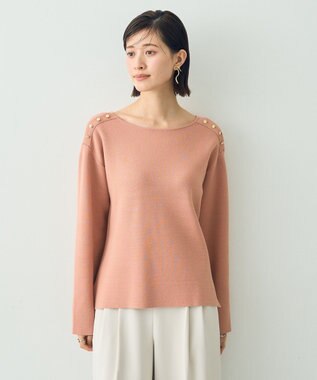 YECCA VECCA ミラノリブ金釦ニット Pink