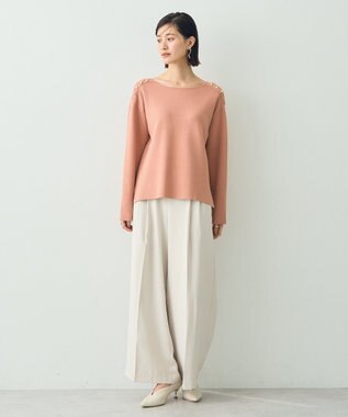 YECCA VECCA ミラノリブ金釦ニット Pink