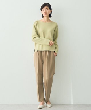 YECCA VECCA ミラノリブ金釦ニット Light Green