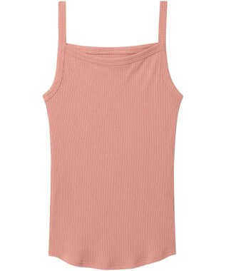 une nana cool 綿100% リブ編みコットン キャミソール OR