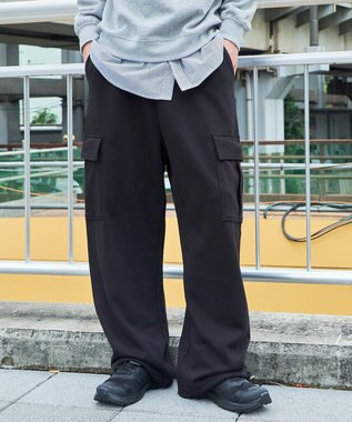  【ウエストゴム/MLサイズ展開】ワイドカーゴスウェットパンツ