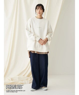 CRAFT STANDARD BOUTIQUE ＰＥＡＮＵＴＳ裏起毛スウェットクルー Ivory