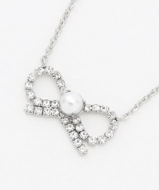 TOCCA GLITTER RIBBIN NECKLACE ネックレス シルバー×パール系
