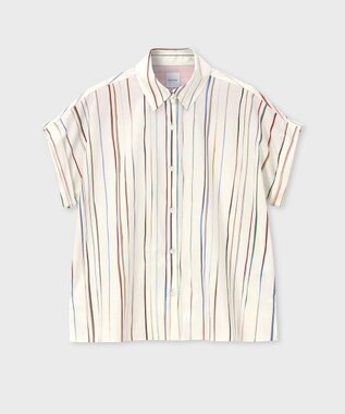 Paul Smith Signature Pinstripe 半袖シャツ アイボリー
