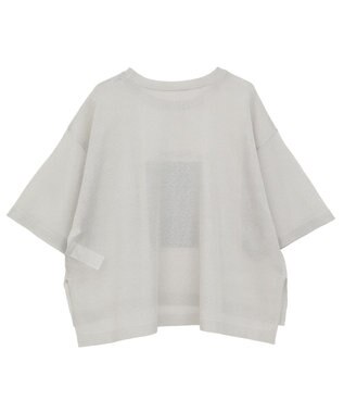 Green Parks アソートロゴ半袖シアーニットプルオーバー Gray