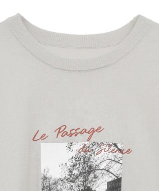 Green Parks アソートロゴ半袖シアーニットプルオーバー Gray