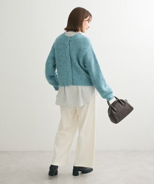 Green Parks バンドカラーストライプシャツ Stripe Black