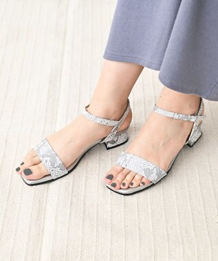 Pointer 日本製 本革スクエアトゥサンダル スネーク